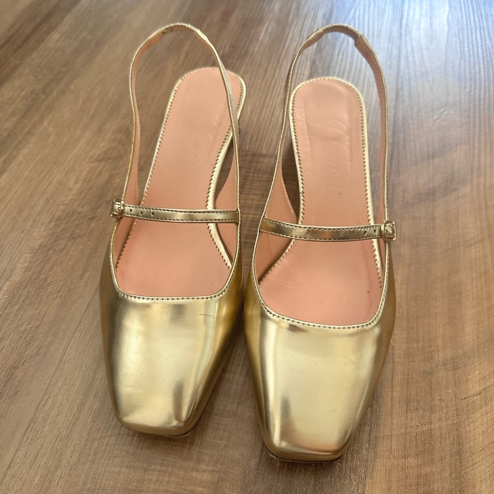 Gold Slingback Women Shoes
